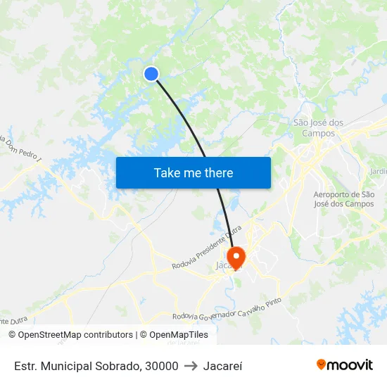 Estr. Municipal Sobrado, 30000 to Jacareí map
