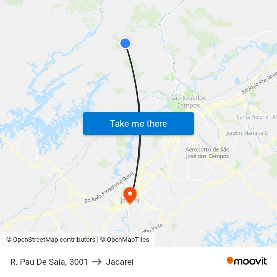R. Pau De Saia, 3001 to Jacareí map