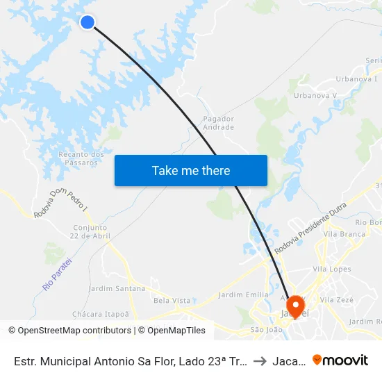 Estr. Municipal Antonio Sa Flor, Lado 23ª Travessa to Jacareí map
