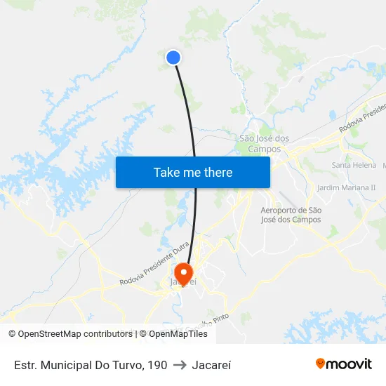 Estr. Municipal Do Turvo, 190 to Jacareí map