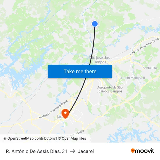 R. Antônio De Assis Dias, 31 to Jacareí map
