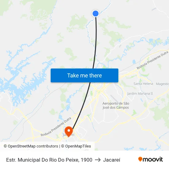 Estr. Municipal Do Rio Do Peixe, 1900 to Jacareí map