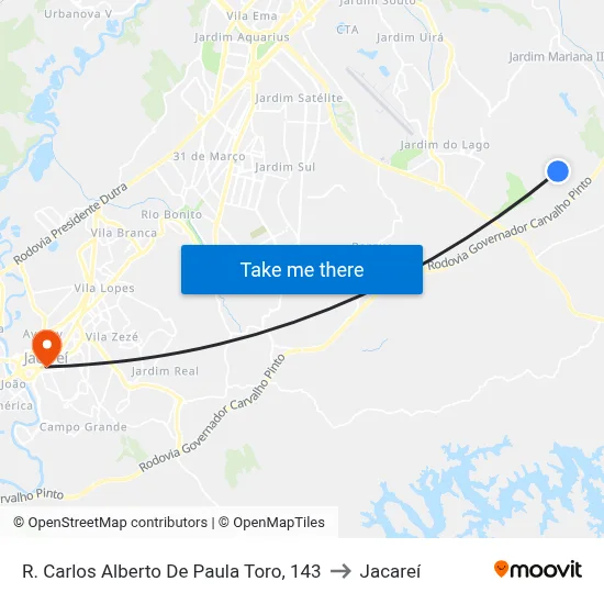 R. Carlos Alberto De Paula Toro, 143 to Jacareí map