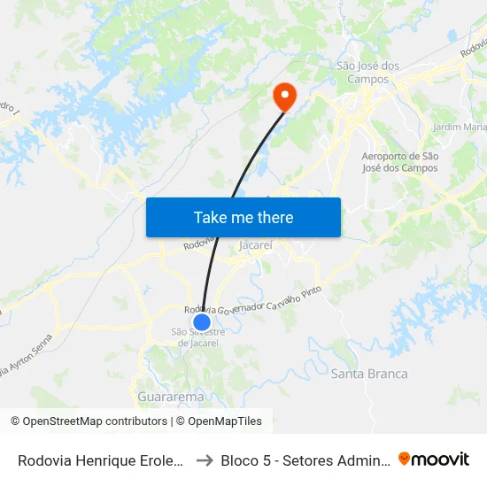 Rodovia Henrique Eroles 2230-2422 SP Brasil to Bloco 5 - Setores Administrativos Fve / Univap map