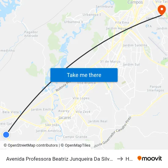 Avenida Professora Beatriz Junqueira Da Silveira Santos 332 Zona Preferencial 01 - Zap 1 Jacareí - São Paulo 12329-060 Brasil to Humanitas map