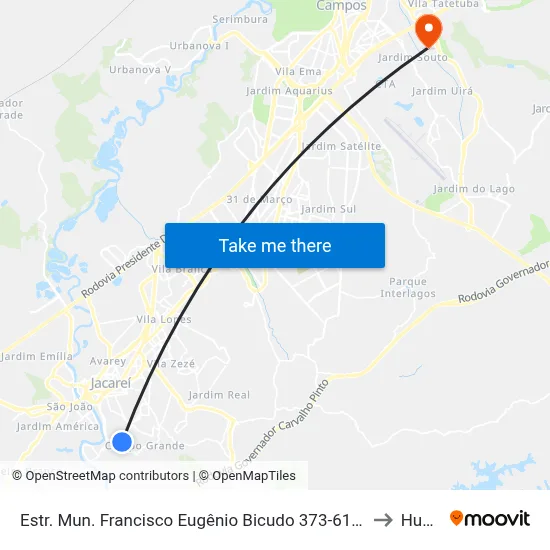 Estr. Mun. Francisco Eugênio Bicudo 373-619 - Jardim Colinas Jacareí - SP 12319-010 Brasil to Humanitas map