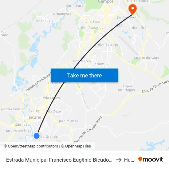 Estrada Municipal Francisco Eugênio Bicudo 140-372 - Jardim Colinas Jacareí - SP 12319-010 Brasil to Humanitas map