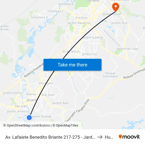 Av. Lafaiete Benedito Briante 217-275 - Jardim Do Vale Jacareí - SP 12319-440 Brasil to Humanitas map