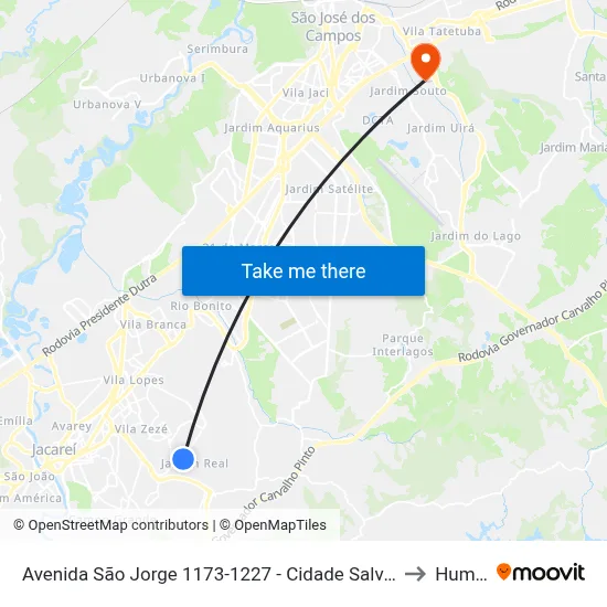 Avenida São Jorge 1173-1227 - Cidade Salvador Jacareí - SP 12312-130 Brasil to Humanitas map