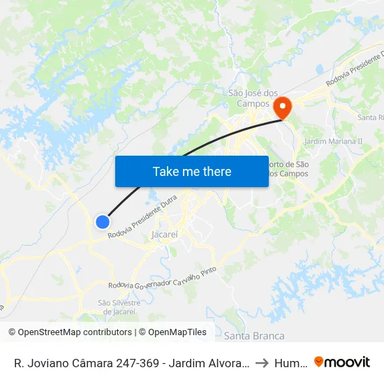 R. Joviano Câmara 247-369 - Jardim Alvorada Jacareí - SP 12332-170 Brasil to Humanitas map