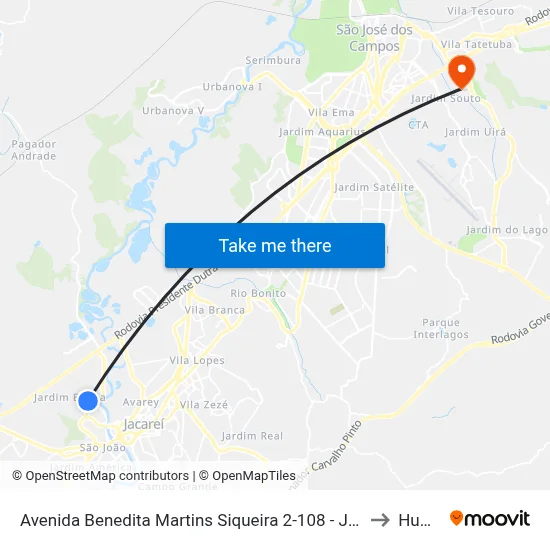 Avenida Benedita Martins Siqueira 2-108 - Jardim Emília Jacareí - SP 12321-480 Brasil to Humanitas map