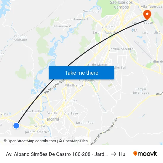 Av. Albano Simões De Castro 180-208 - Jardim Nova Esperança Jacareí - SP 12324-430 Brasil to Humanitas map
