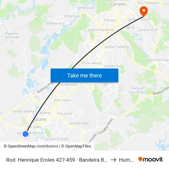 Rod. Henrique Eroles 427-459 - Bandeira Branca Jacareí - SP Brasil to Humanitas map