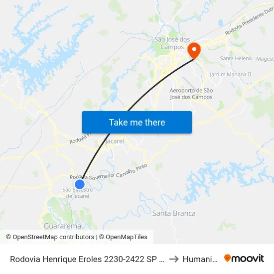 Rodovia Henrique Eroles 2230-2422 SP Brasil to Humanitas map