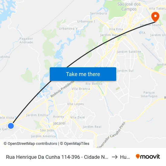 Rua Henrique Da Cunha 114-396 - Cidade Nova Jacareí Jacareí - SP 12325-270 Brasil to Humanitas map