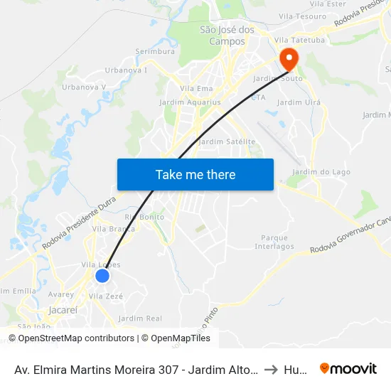 Av. Elmira Martins Moreira 307 - Jardim Altos De Santana I Jacareí - SP 12306-730 Brasil to Humanitas map