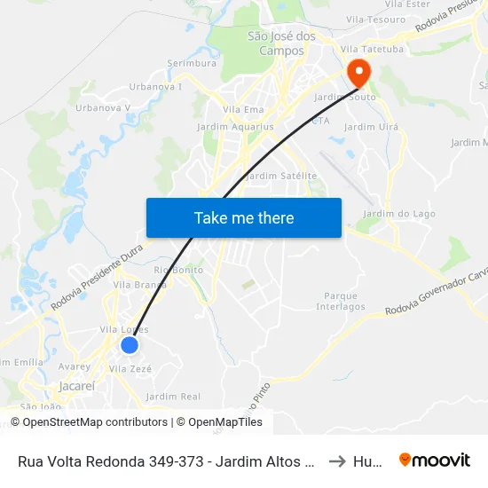 Rua Volta Redonda 349-373 - Jardim Altos De Santana I Jacareí - SP 12306-732 Brasil to Humanitas map