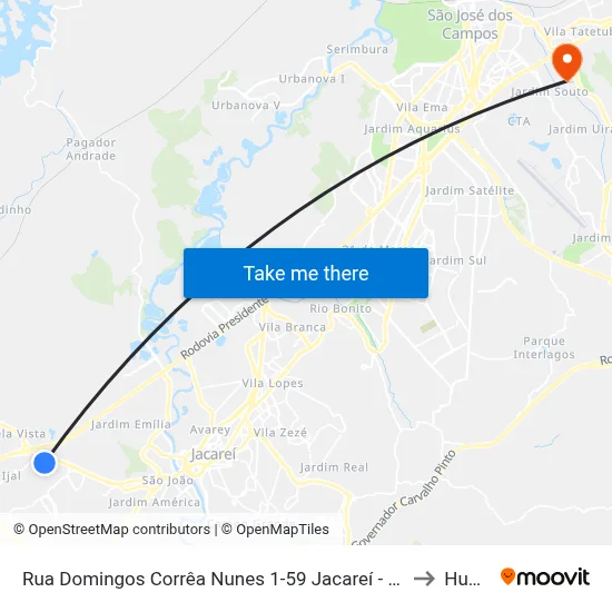Rua Domingos Corrêa Nunes 1-59 Jacareí - SP 12325-190 República Federativa Do Brasil to Humanitas map
