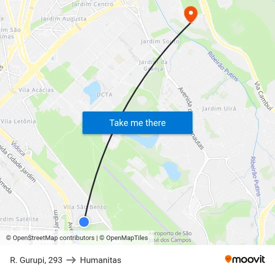 R. Gurupi, 293 to Humanitas map