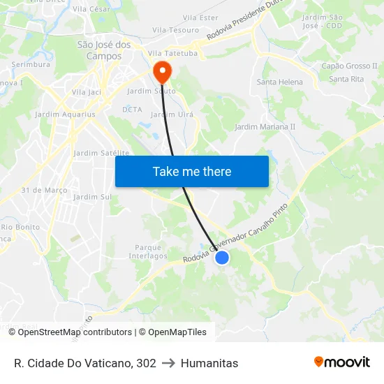 R. Cidade Do Vaticano, 302 to Humanitas map