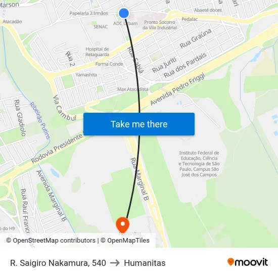 R. Saigiro Nakamura, 540 to Humanitas map