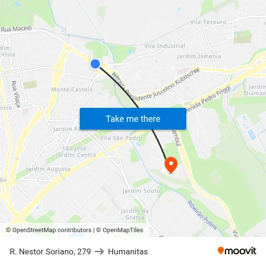 R. Nestor Soriano, 279 to Humanitas map