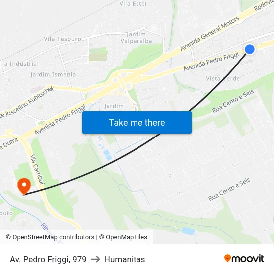 Av. Pedro Friggi, 979 to Humanitas map