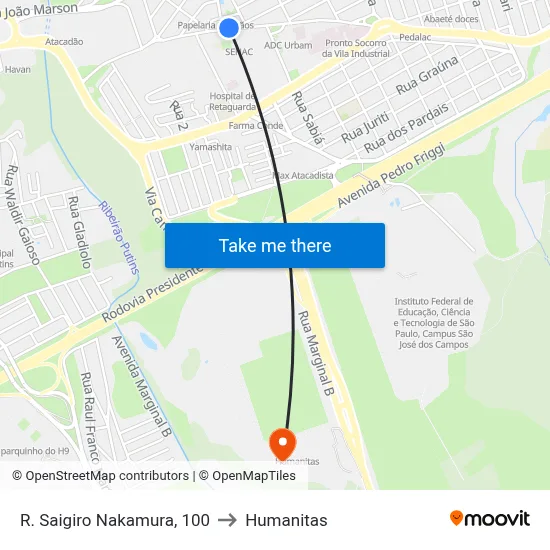 R. Saigiro Nakamura, 100 to Humanitas map