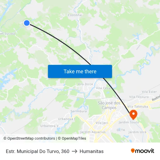 Estr. Municipal Do Turvo, 360 to Humanitas map