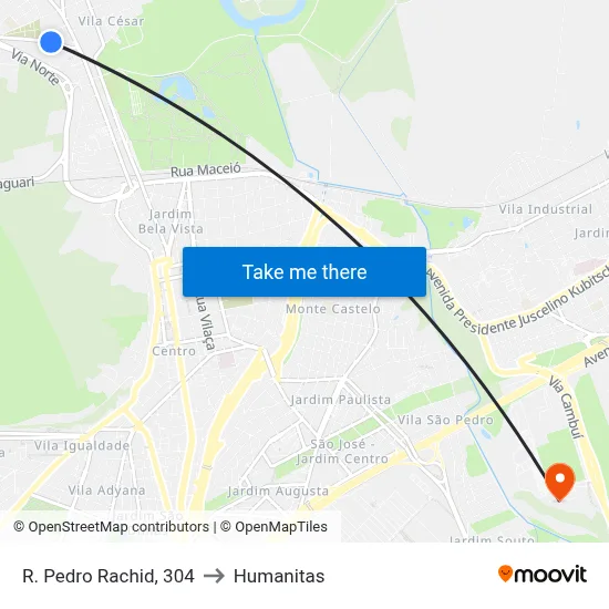 R. Pedro Rachid, 304 to Humanitas map