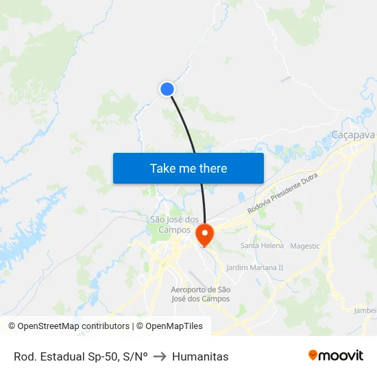Rod. Estadual Sp-50, S/Nº to Humanitas map