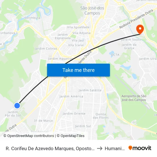 R. Corifeu De Azevedo Marques, Oposto 3370 to Humanitas map