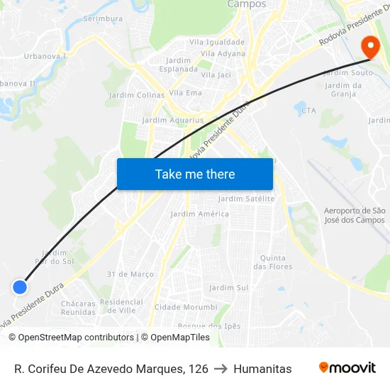 R. Corifeu De Azevedo Marques, 126 to Humanitas map