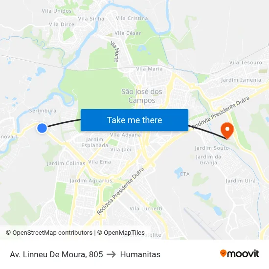 Av. Linneu De Moura,  805 to Humanitas map