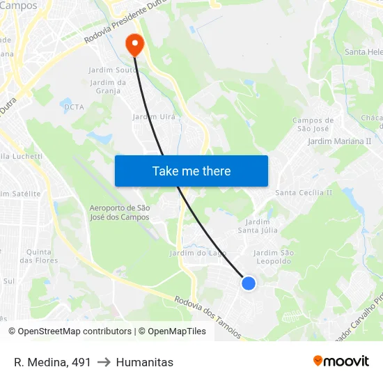 R. Medina, 491 to Humanitas map