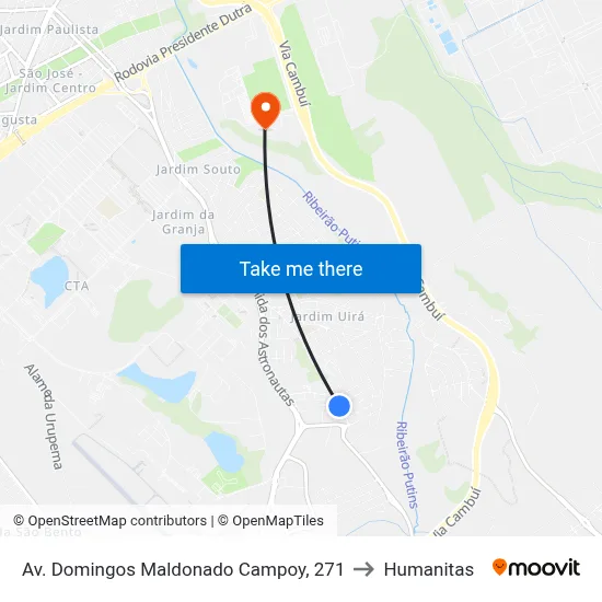 Av. Domingos Maldonado Campoy, 271 to Humanitas map