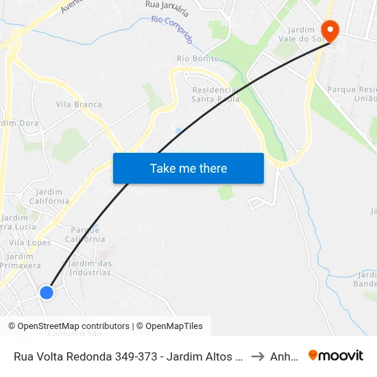 Rua Volta Redonda 349-373 - Jardim Altos De Santana I Jacareí - SP 12306-732 Brasil to Anhanguera map