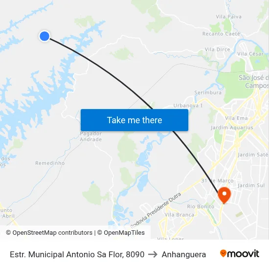 Estr. Municipal Antonio Sa Flor, 8090 to Anhanguera map