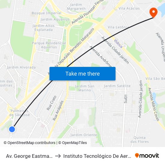 Av. George Eastman, 651 to Instituto Tecnológico De Aeronautica map