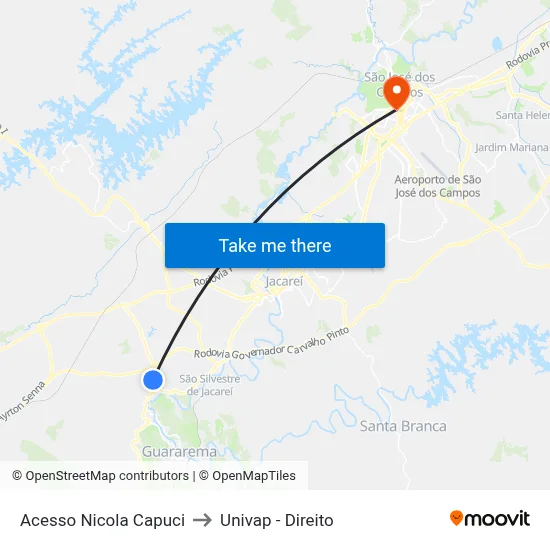 Acesso Nicola Capuci to Univap - Direito map
