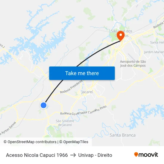 Acesso Nicola Capuci 1966 to Univap - Direito map
