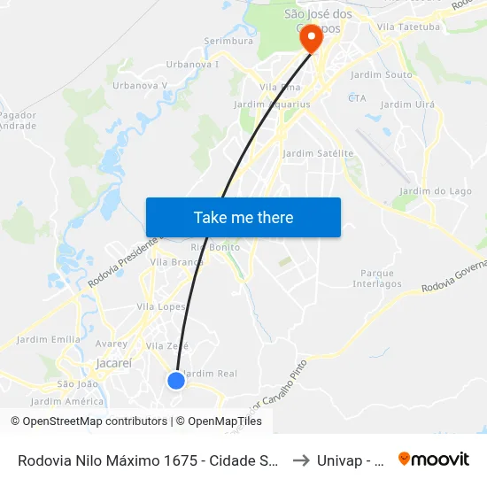 Rodovia Nilo Máximo 1675 - Cidade Salvador SP Brasil to Univap - Direito map