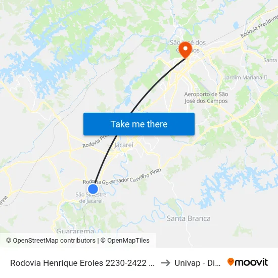 Rodovia Henrique Eroles 2230-2422 SP Brasil to Univap - Direito map