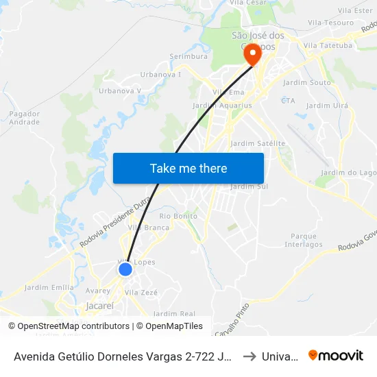 Avenida Getúlio Dorneles Vargas 2-722 Jacareí - SP República Federativa Do Brasil to Univap - Direito map