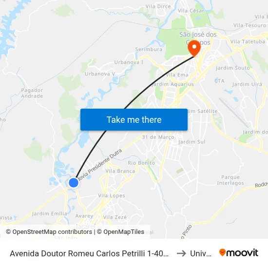Avenida Doutor Romeu Carlos Petrilli 1-407 Jacareí - SP 12335-490 República Federativa Do Brasil to Univap - Direito map
