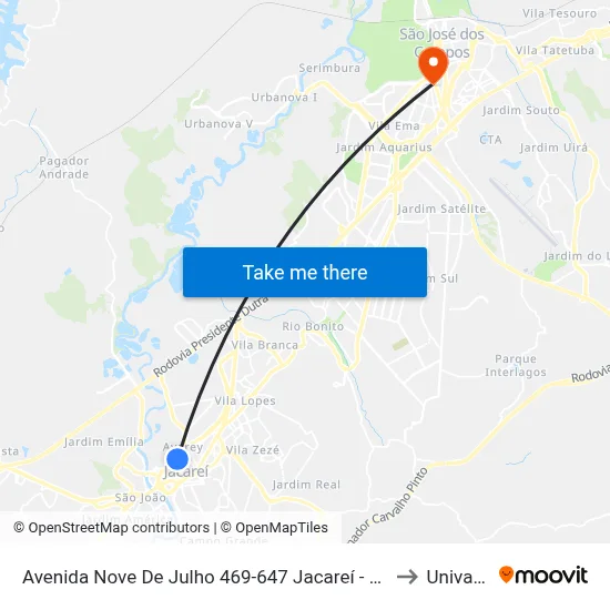Avenida Nove De Julho 469-647 Jacareí - SP 12327-682 República Federativa Do Brasil to Univap - Direito map