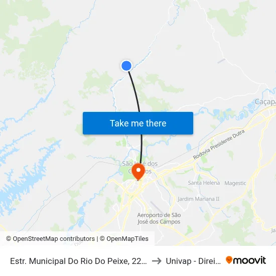 Estr. Municipal Do Rio Do Peixe, 2235 to Univap - Direito map