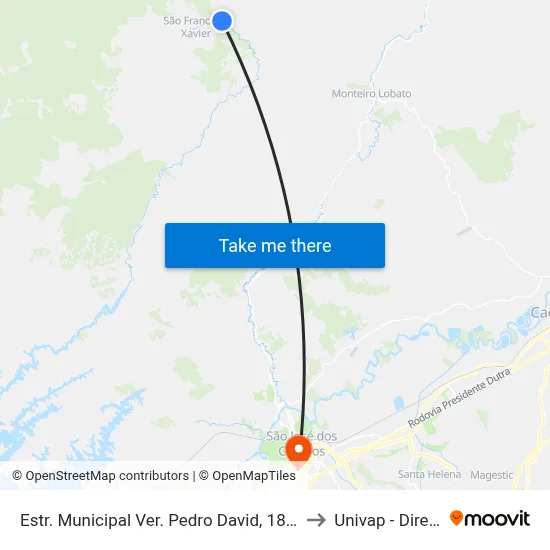 Estr. Municipal Ver. Pedro David, 18000 to Univap - Direito map