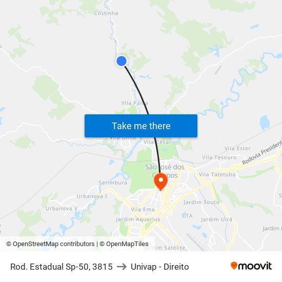 Rod. Estadual Sp-50, 3815 to Univap - Direito map