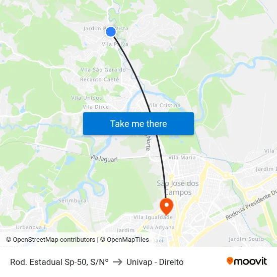 Rod. Estadual Sp-50, S/Nº to Univap - Direito map